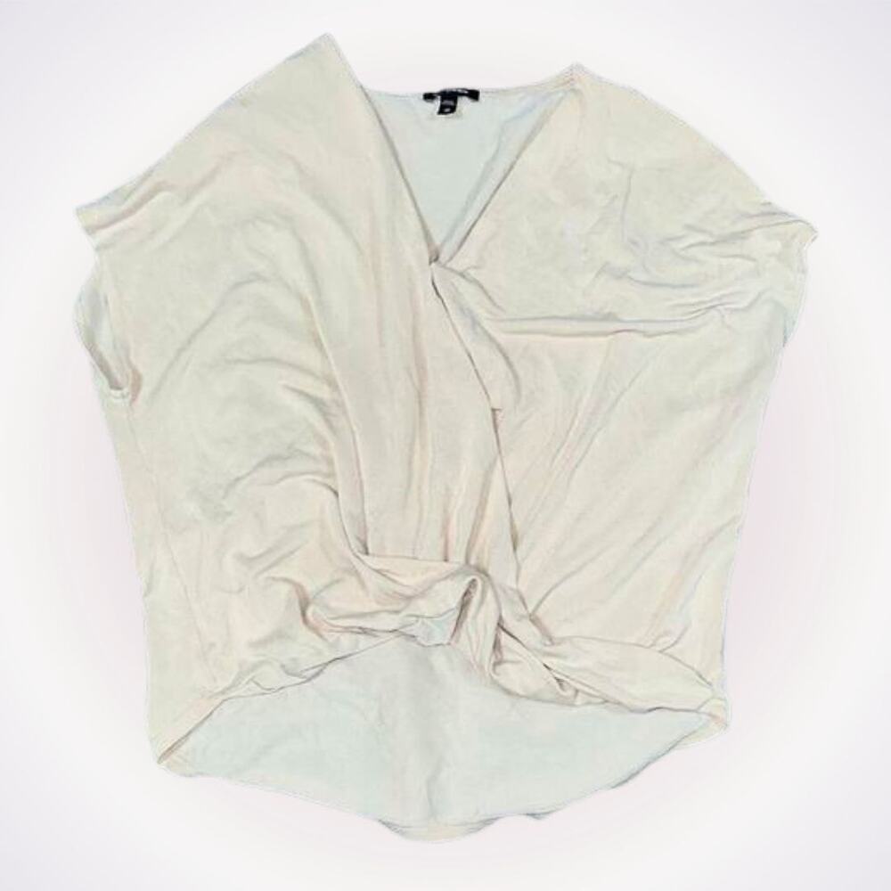 Express Tan Drape Front V-Neck Top | Sz XS